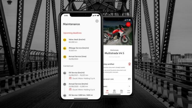 MyDucati App gets a new Maintenance section